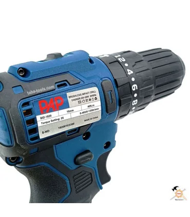 دريل شارژی چکشی براشلس 18 ولت پی ای پی P.A.P