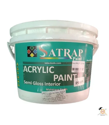 رنگ آکریلیک سفید نیمه براق 3/750 کیلوگرمی ساتراپ