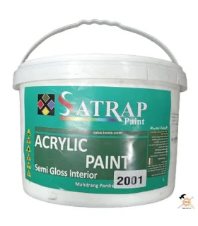 رنگ آکریلیک سفید نیمه براق دبه 10 کیلوگرمی ساتراپ