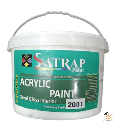 رنگ آکریلیک سفید نیمه براق دبه 10 کیلوگرمی ساتراپ
