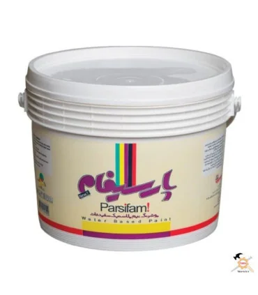 رنگ نیم پلاستیک سفید مات درجه 1 پارسیفام گالن 4 کیلویی