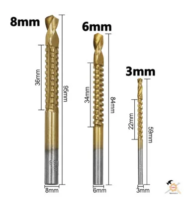 ست مته کاجی و شیارزن 6 عددی