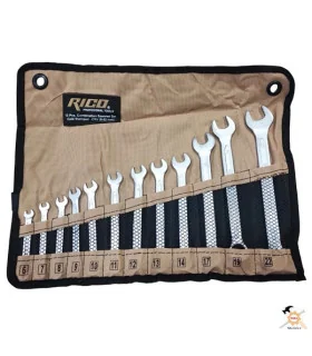 ست آچار یکسر رینگ و یکسر تخت ۱۲ عددی ریکو طرح آمریکایی مدل RC6-22