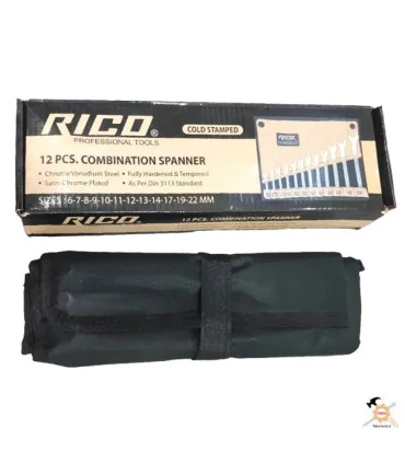 ست آچار یکسر رینگ و یکسر تخت ۱۲ عددی ریکو طرح آمریکایی مدل RC6-22