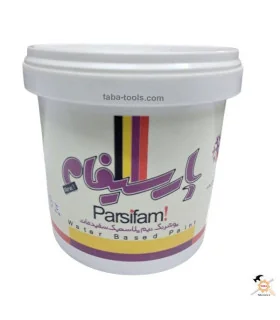 رنگ نیم پلاستیک سفید مات درجه 1 پارسیفام یک کیلویی