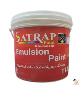 رنگ نیم پلاستیک سفید مات ساتراپ مهدرنگ دبه 12/5 کیلویی