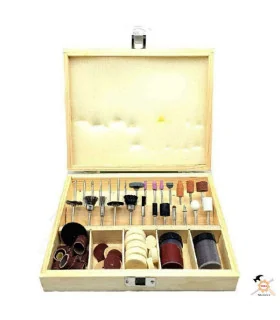 مجموعه مته فرز انگشتی جعبه چوبی ۱۰۰ عددی اوکی مدل OK-2010