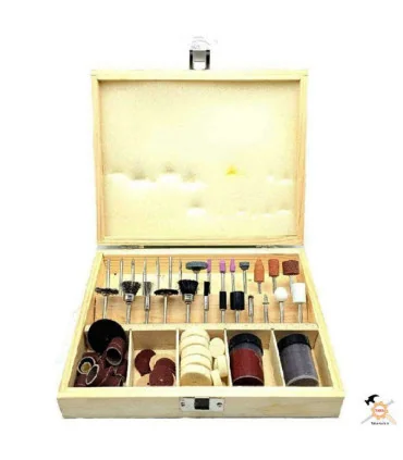 مجموعه مته فرز انگشتی جعبه چوبی ۱۰۰ عددی اوکی مدل OK-2010
