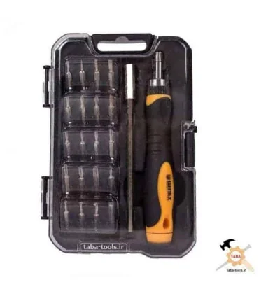 مجموعه ست بیت و بکس 22 پارچه با پیچ گوشتی جغجغه ای وینکس