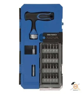 مجموعه بیت 25 عددی با پیچ گوشتی T جغجغه ای مدل NTS 1333 نووا