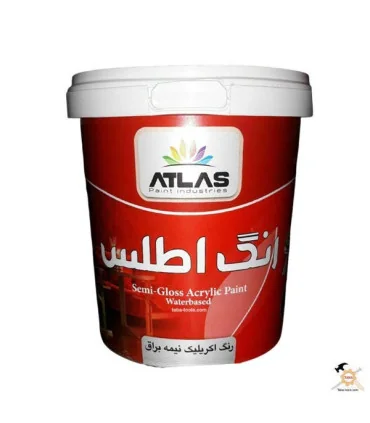 رنگ آکریلیک نیمه براق سفید کیلو اطلس