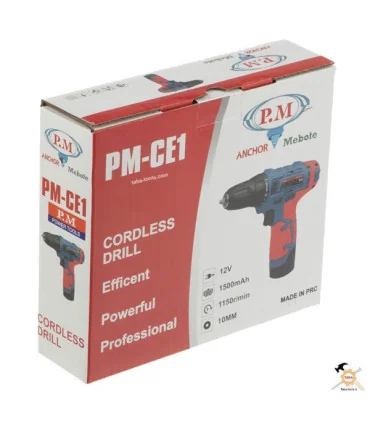 دریل شارژی 12 ولت لیتیوم مدل PM-CE1 پی ام