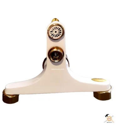 شیر اهرمی دوش سفید طلایی آراسته