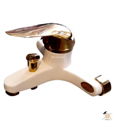 شیر اهرمی دوش سفید طلایی آراسته