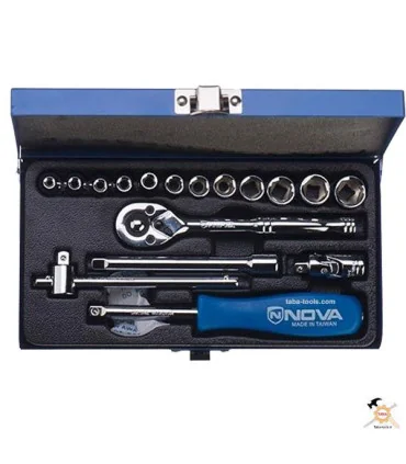 جعبه بکس 17 پارچه 1/4 اینچ مدل NTS 7003 نووا