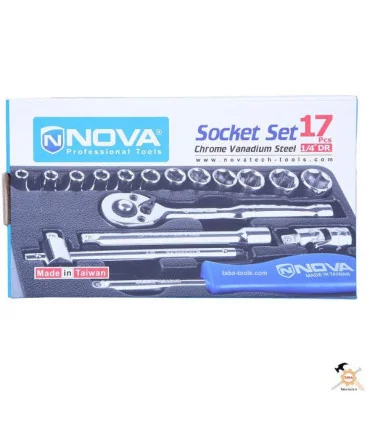 جعبه بکس 17 پارچه 1/4 اینچ مدل NTS 7003 نووا