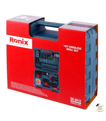 کیت دریل شارژی 18 ولت 53 پارچه مدل 8019 رونیکس