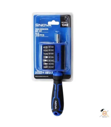 ست پیچ گوشتی 15 پارچه مدل 1342 نووا