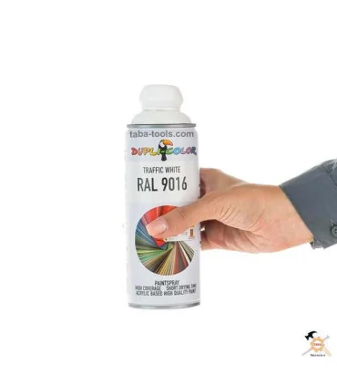 اسپری رنگ سفید براق ترافیک مدل RAL-9016 دوپلی کالر حجم 400 میلی لیتر