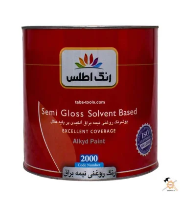 رنگ روغنی سفید نیمه براق گالن 4 کیلویی اطلس