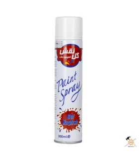 اسپری رنگ روغنی سفید براق گل نقش